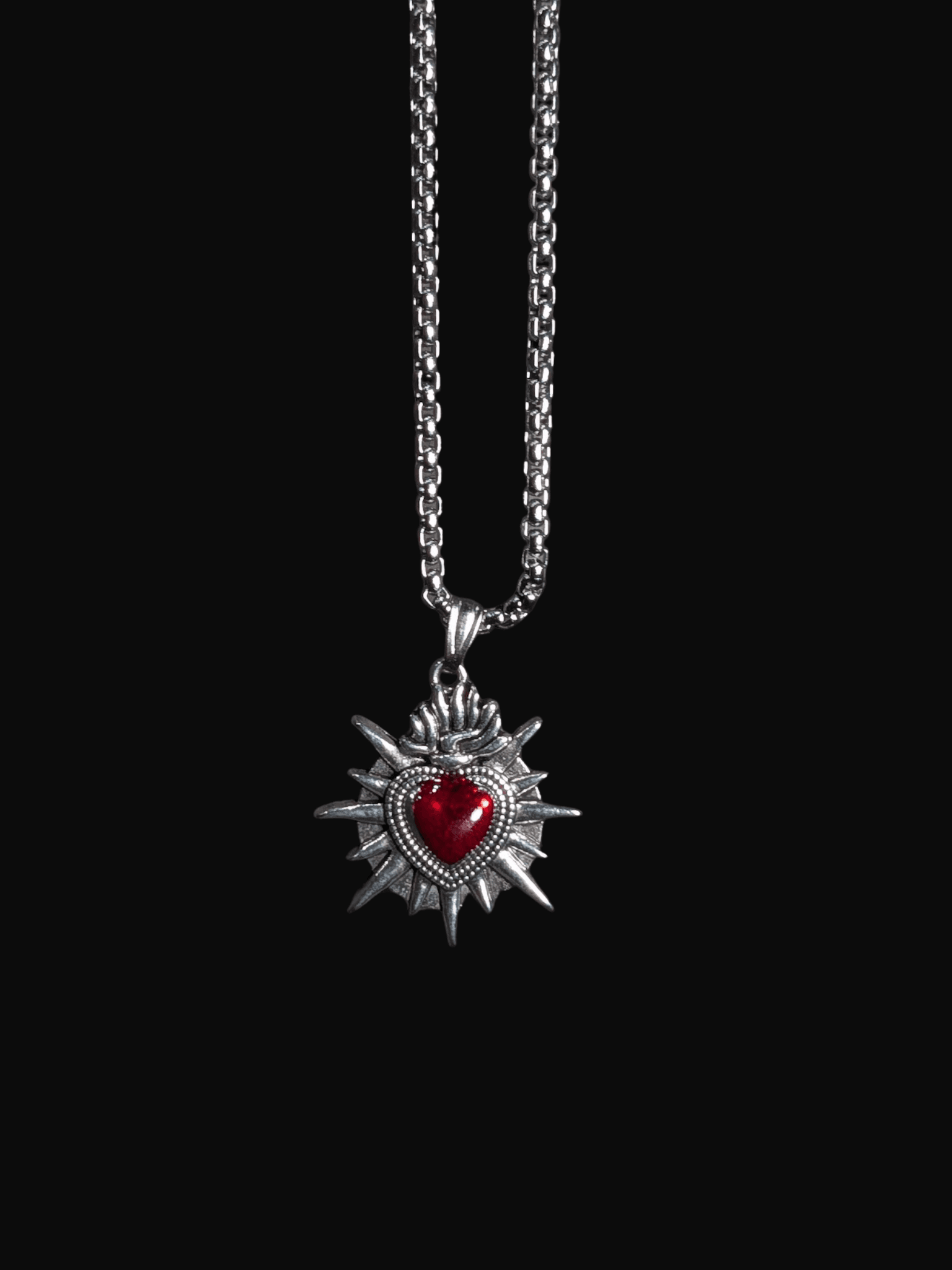 Red Heart Spike Chain