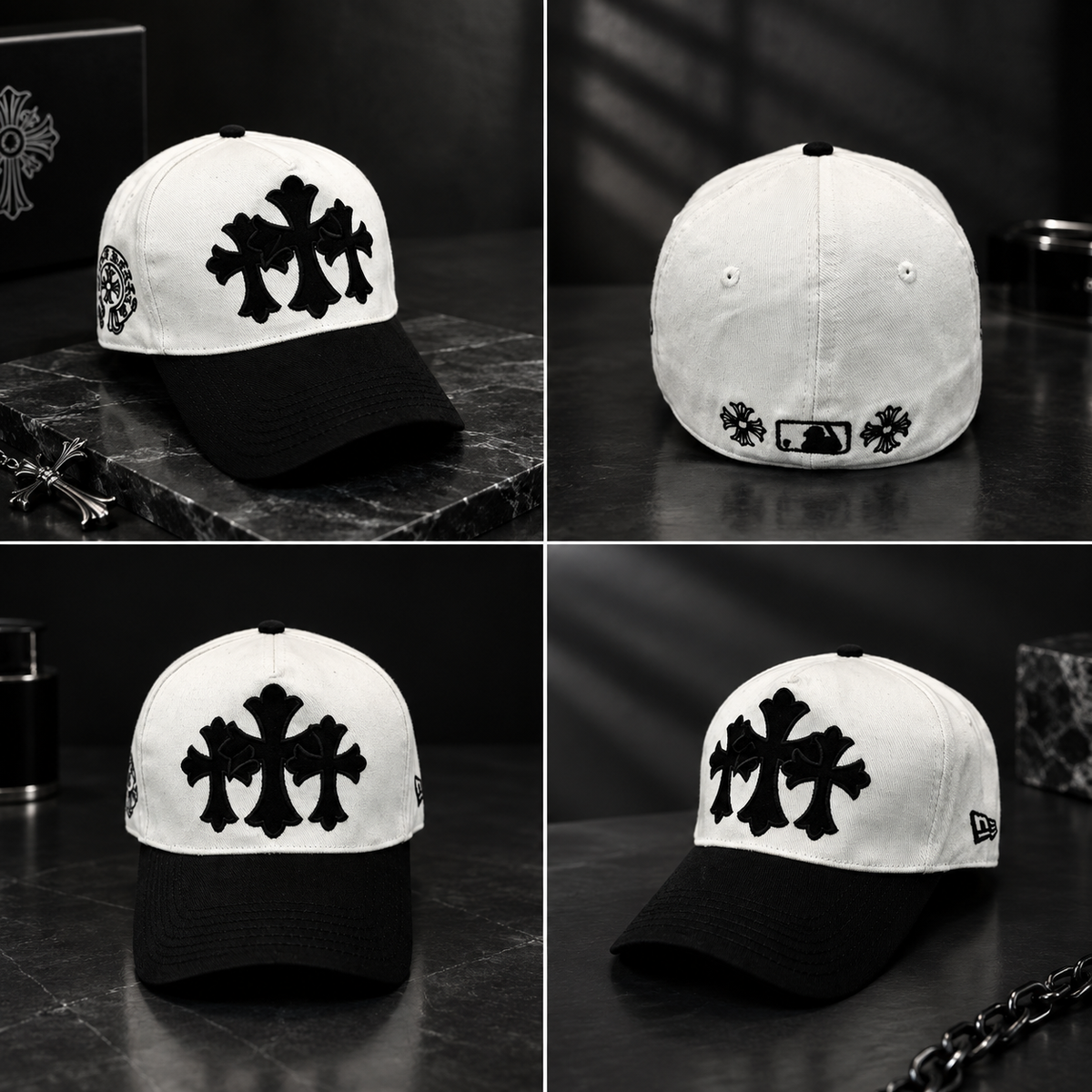 CH Triple White BB Fitted Cap