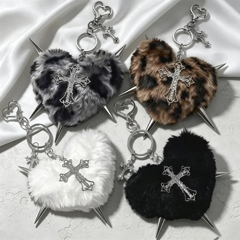 Goth Spike Black Keychain Rare
