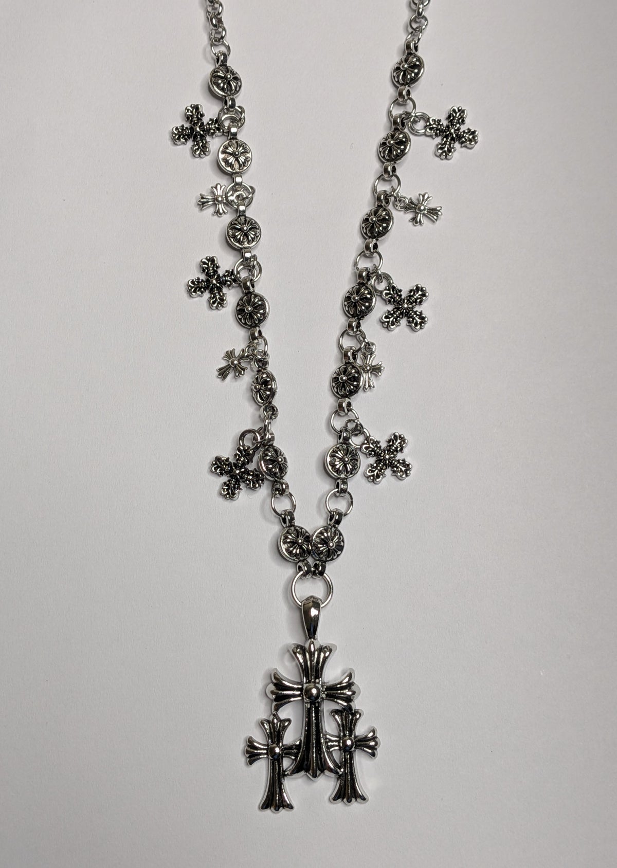Triple Cross CH Necklace