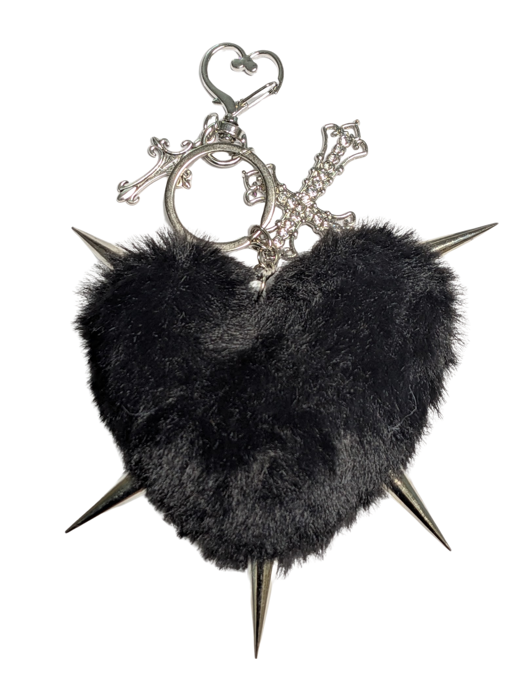 Goth Spike Black Keychain Rare