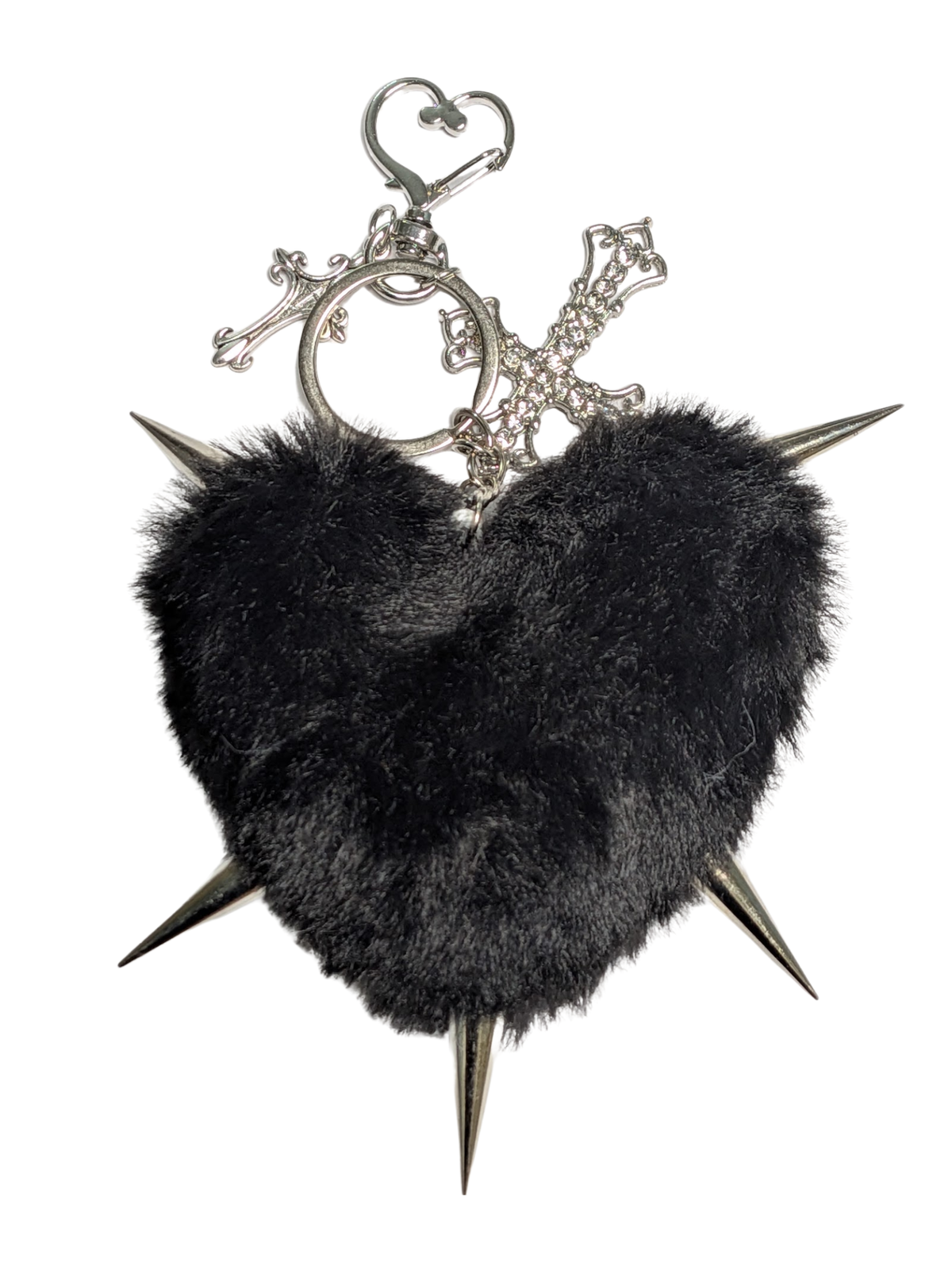 Goth Spike Black Keychain Rare