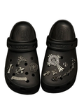 CH 10 PCS Gothic Chrome Metal Crocs Charms Set – Premium Silver Cross, Dagger & Fleur Shoe Accessories