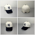 White Dark Blue BB Fitted Cap