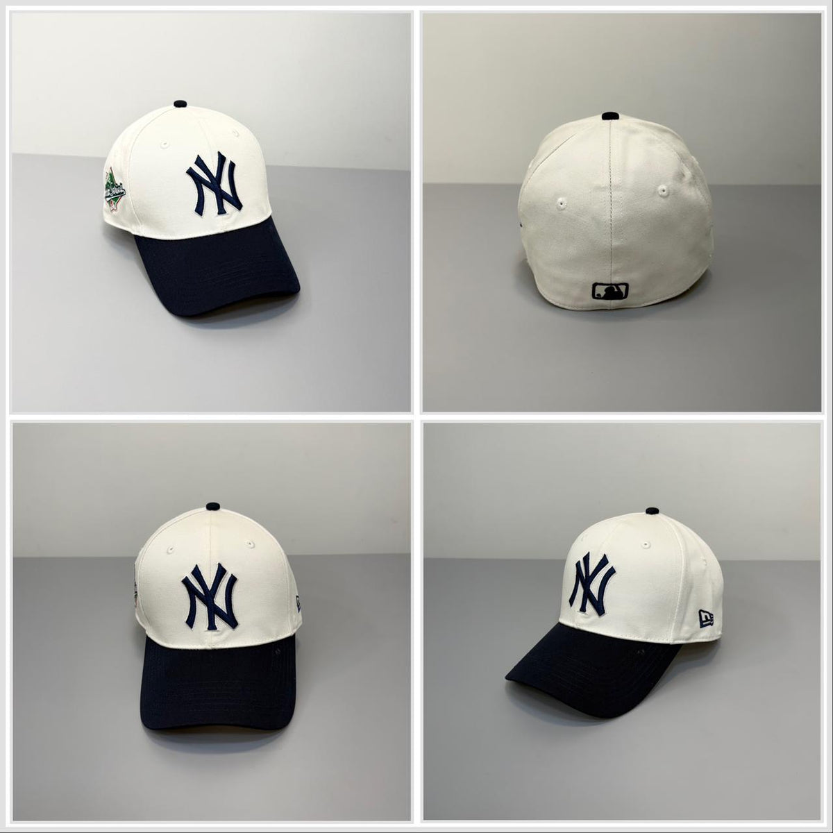 White Dark Blue BB Fitted Cap